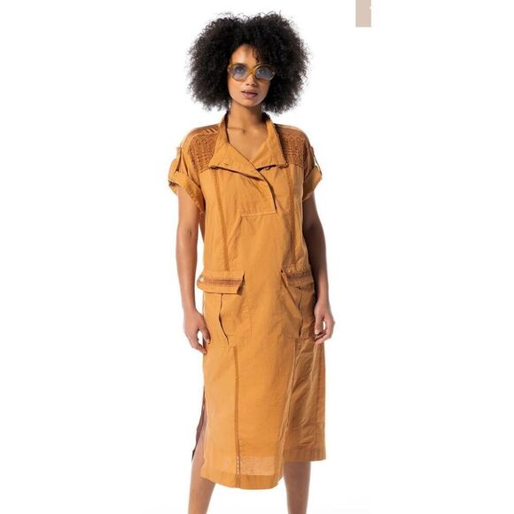 Burning Torch ALEXANDRIA UTILITARIAN DRESS in AMBER NWT Size XS - Picture 2 of 13